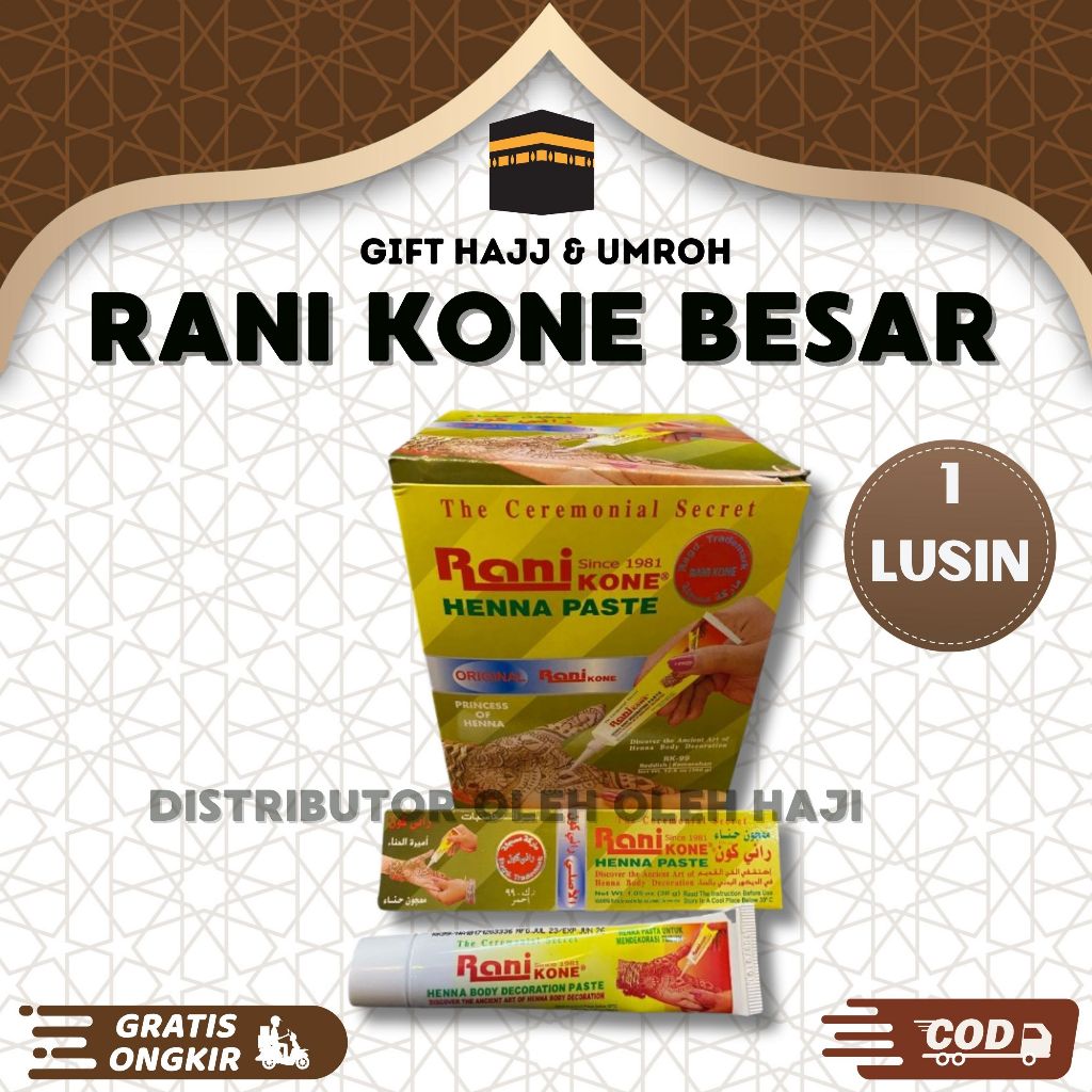 HENNA KUKU RANI 1 LUSIN HENNA RANI KONE BESAR 30GR KEMERAHAN REDDISH HENNA PASTE INDIA I PACAR KUKU 