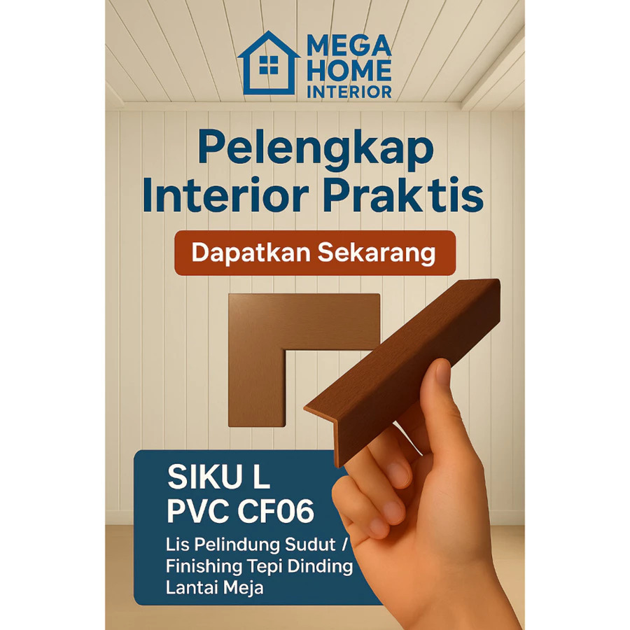 Siku L PVC – Lis Pelindung & Finishing Sudut Dinding/Lantai – Mega Home Interior