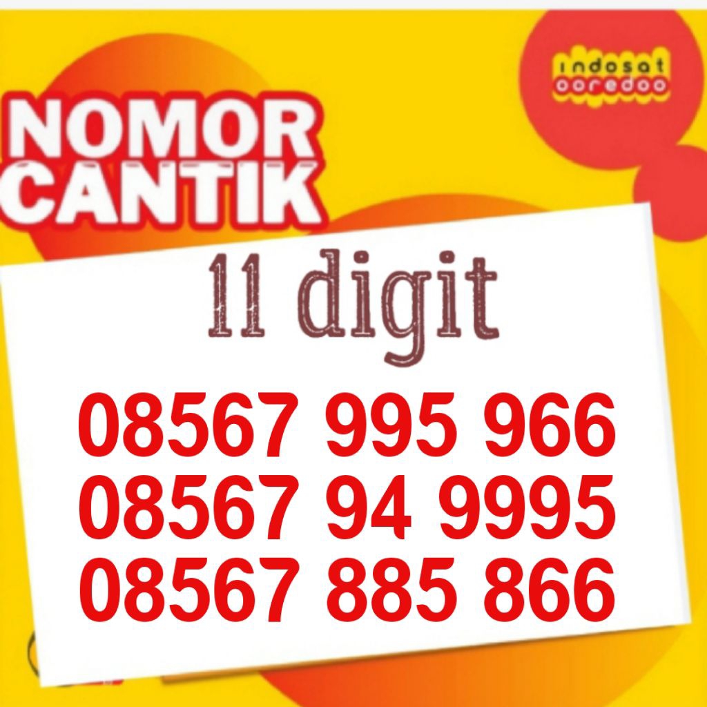 nomor cantik indosat 11 digit angka urut naik
