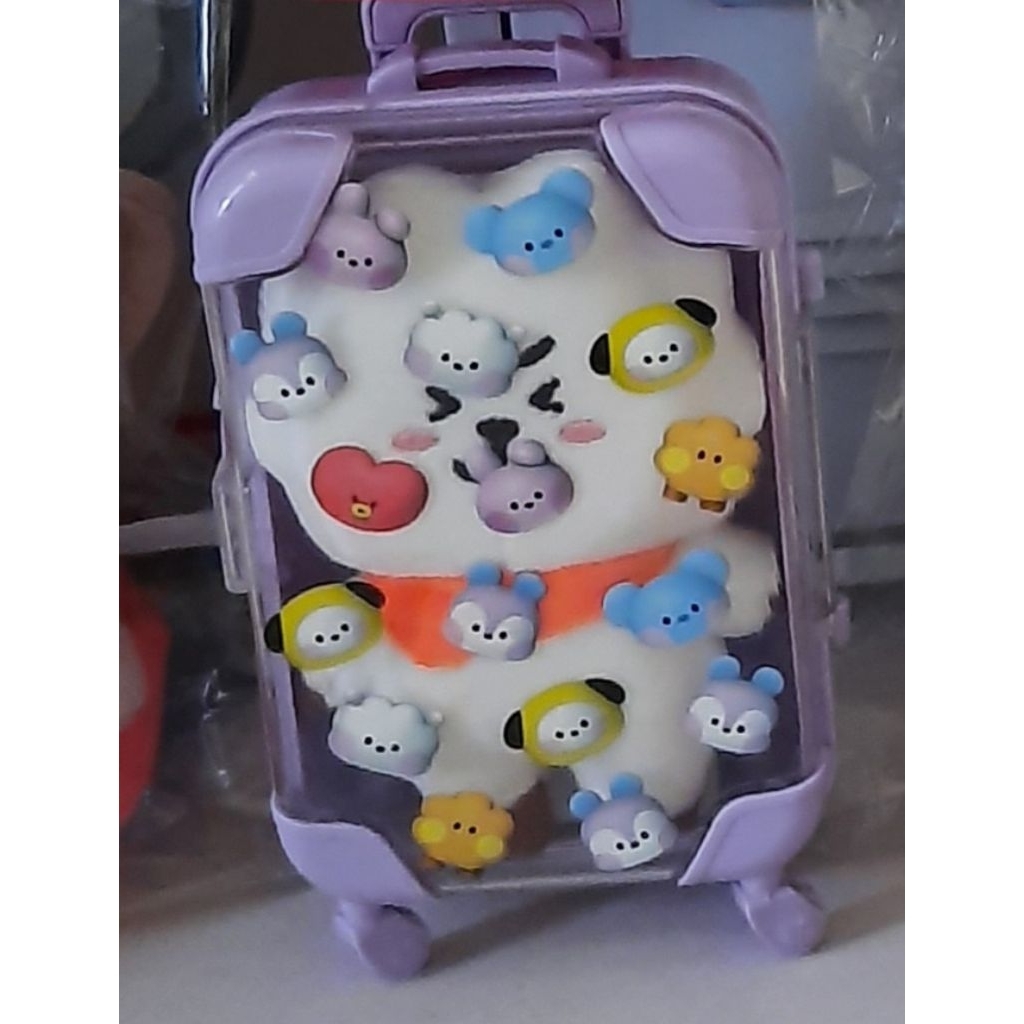 bt21 rj tiny luggage plush doll koper