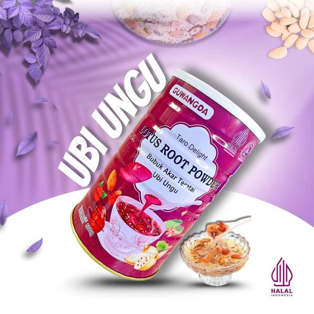 OUFEN LOTUS ROOT POWDER-SUP BUBUR AKAR TERATAI-RASA TERATAI UBI UNGU (SEHAT & COCOK UNTUK DIET) BPOM