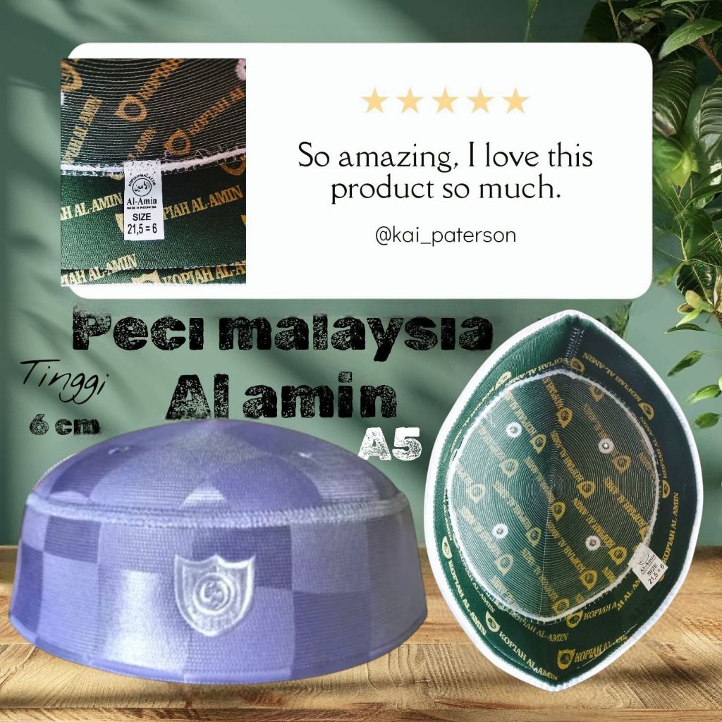 Peci Malaysia A5 Catur Tinggi 6 cm Peci Malaysia Al amin Peci Malaysia Original Peci Malaysia Putih 