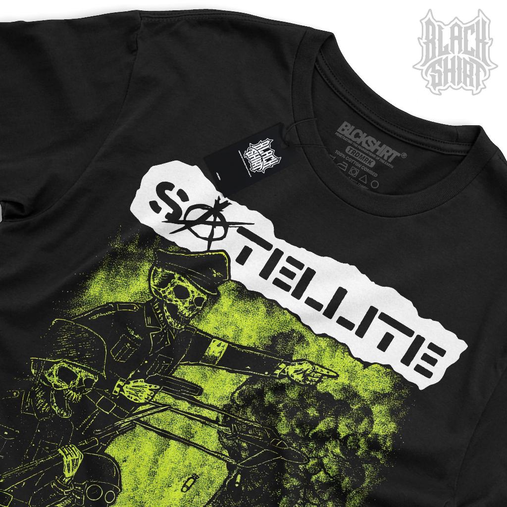 Kaos musik punk band Satellite / Sisi perang / Blackshirt / Unofficial Merchandise / Cotton combed 2