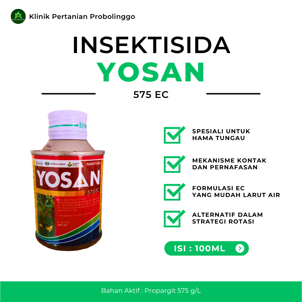 100% ASLI ✅ Insektisida YOSAN 575 EC 100ML | OBAT HAMA TUNGAU PALING AMPUH