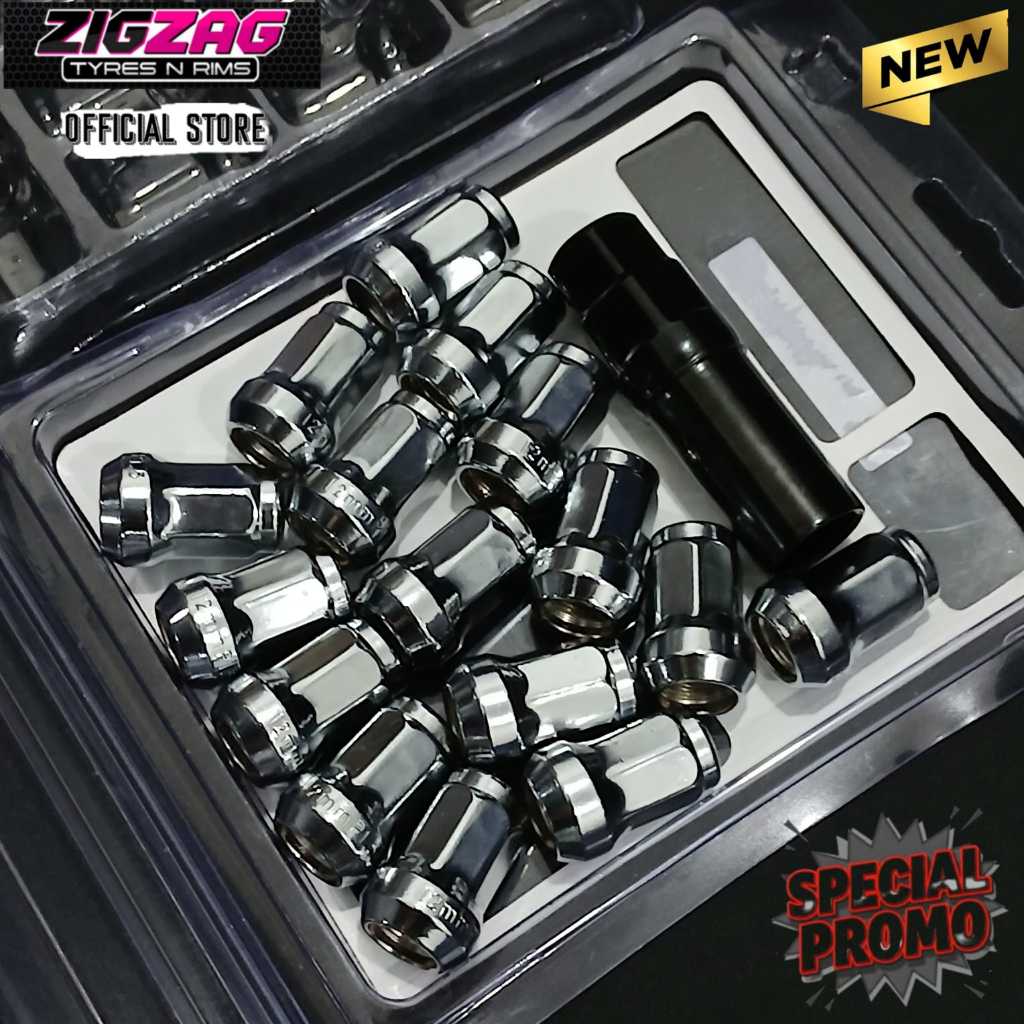 Mur Roda Mobil Heptagon 1,5 Gratis Kunci Shock - Baut Variasi HSR Buat Brio Agya Calya Sigra dll