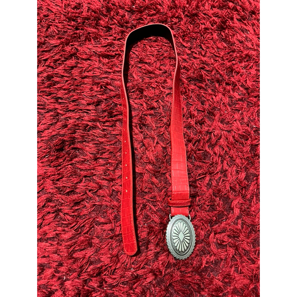 y2k vintage belt red