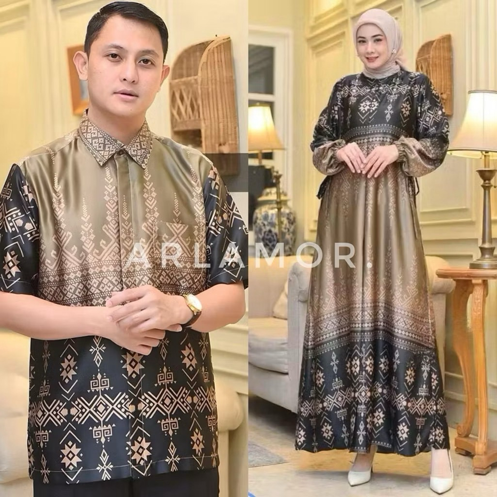 Baju Samaan Pacar Lamaran Lgnpanjang Fashion Kapelan Ayah Ibu Anak Batik Gamis Kemeja Kondangan Pern