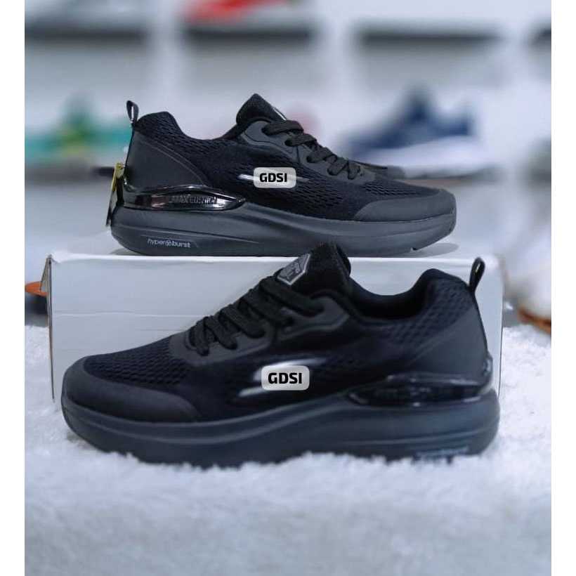 SEPATU PRIA WANITA GOWALK OUTDOORS BLACK WHITE 356 SD 44/GORUN/SLIP IN/SNEAKERS/KASUAL