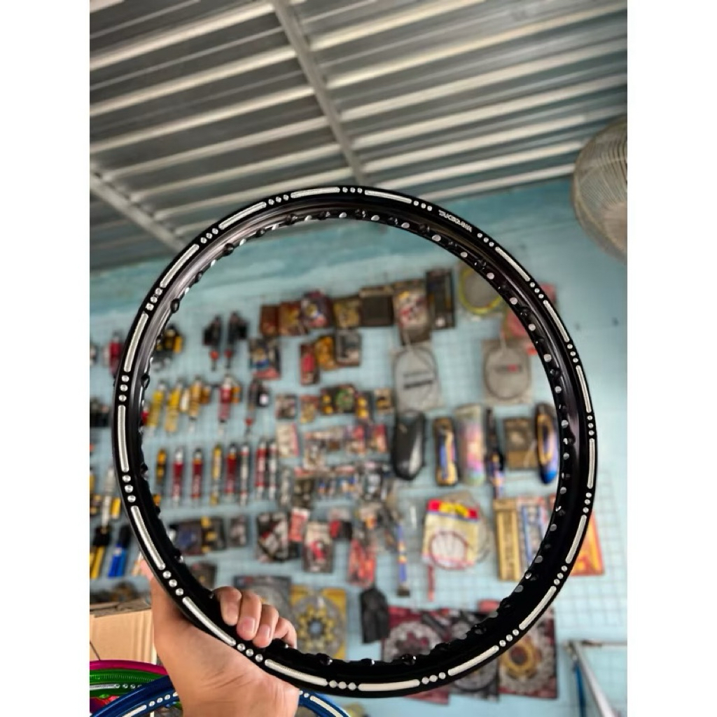 VELG VROSSI DAN RING 18 CUSTOM COAK SLOT MILLING UKURAN 140/160 WARNA HITAM LENGKAP