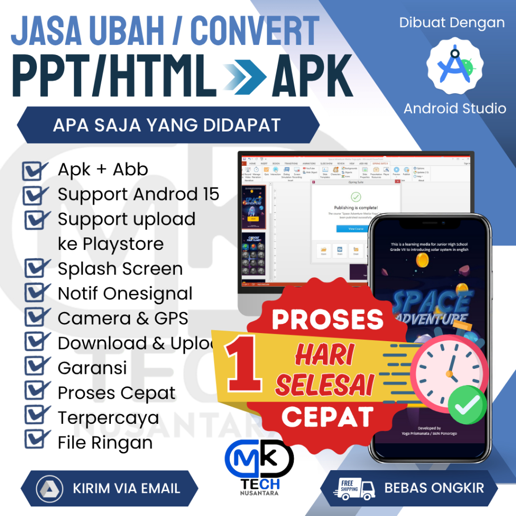 Jasa Ubah PPT/HTML Menjadi APK - Siap Upload Playstore - Terpecaya