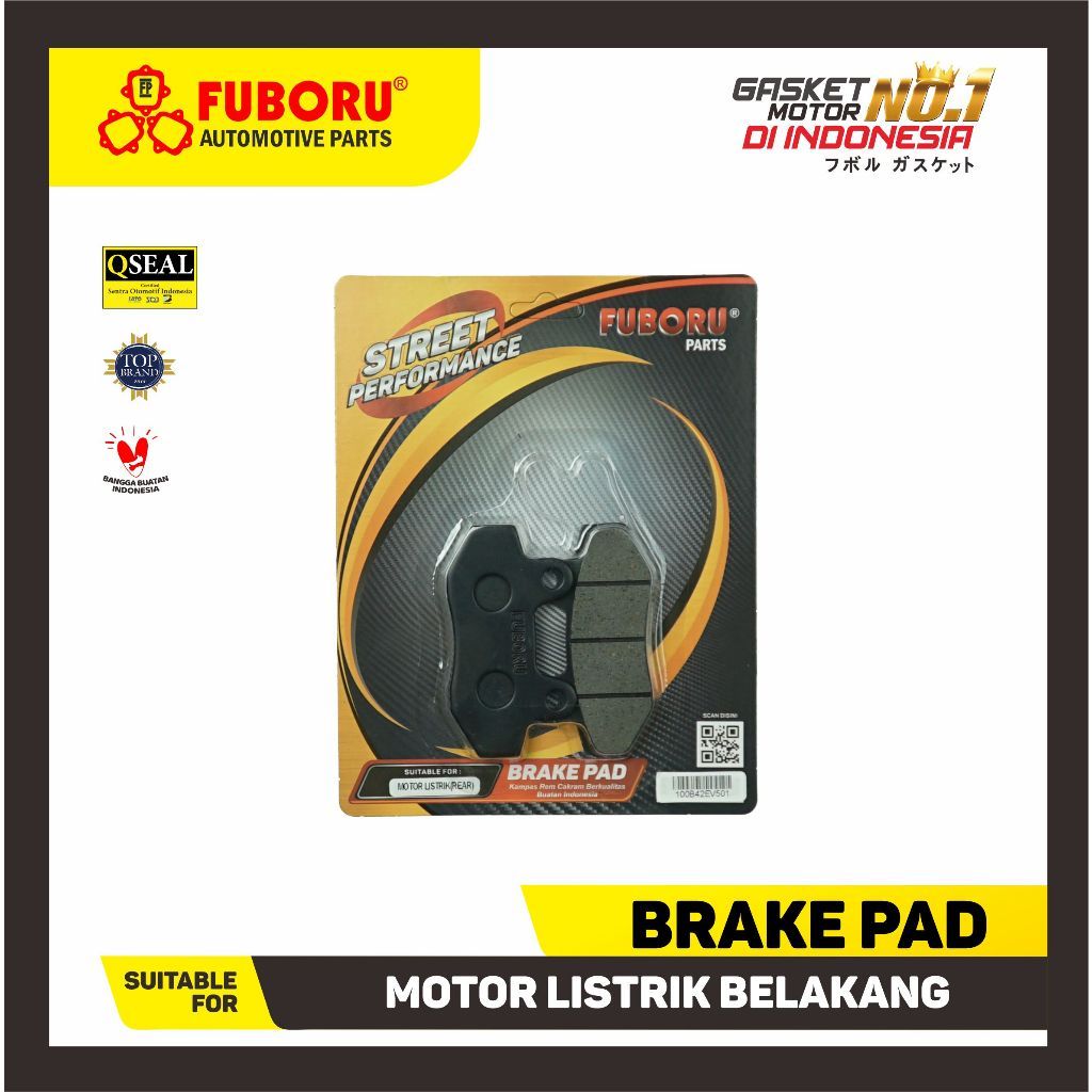 KAMPAS REM BELAKANG MOTOR LISTRIK BRAKE PAD FUBORU