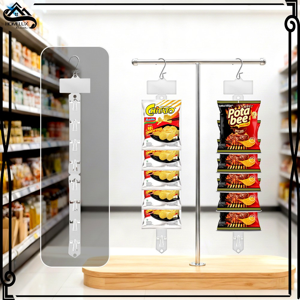 HOME-C1035 Clip Strip Display Gantungan Makanan / Supermarket Snack Plastic Clip Strip Serbaguna