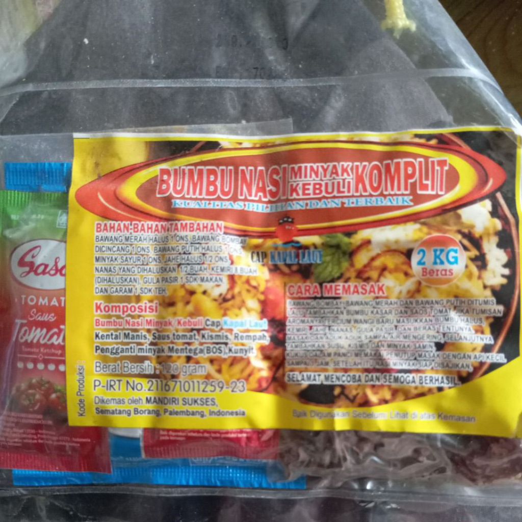 BUMBU NASI MINYAK - KEBULI KHAS PALEMBANG CAP KAPAL LAUT