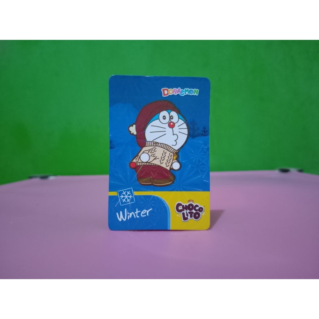 Kartu CHOCHO LITO x DORAEMON - DORAEMON - Winter Series Fujiko Pro Murah Retro Vintage Rare Koleksi 