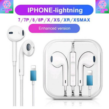 Headset Gaming Earphone Handsfree Lightning Jack with Mic Kontrol Volume for iPhone 7Plus, 8plus X X