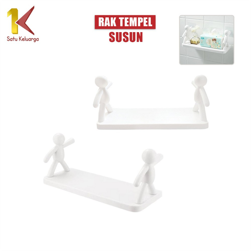 Satu Keluarga Hiasan Dinding Rak Tempel Susun Minimalis C440 Rak Dapur Model Dinding Gantung Ambalan