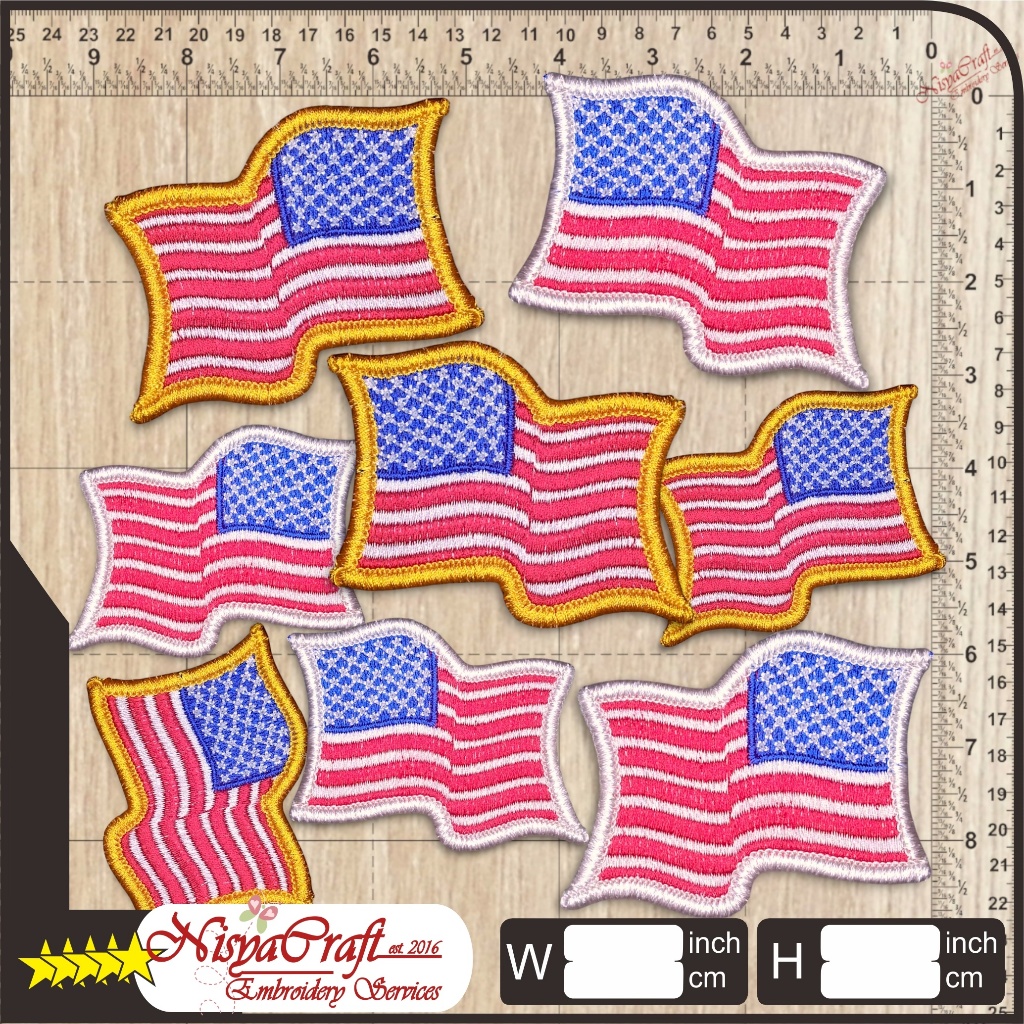 NCEP01001-048 US Waving Flag Bendera Amerika Berkiar | Flag | Patch emblem