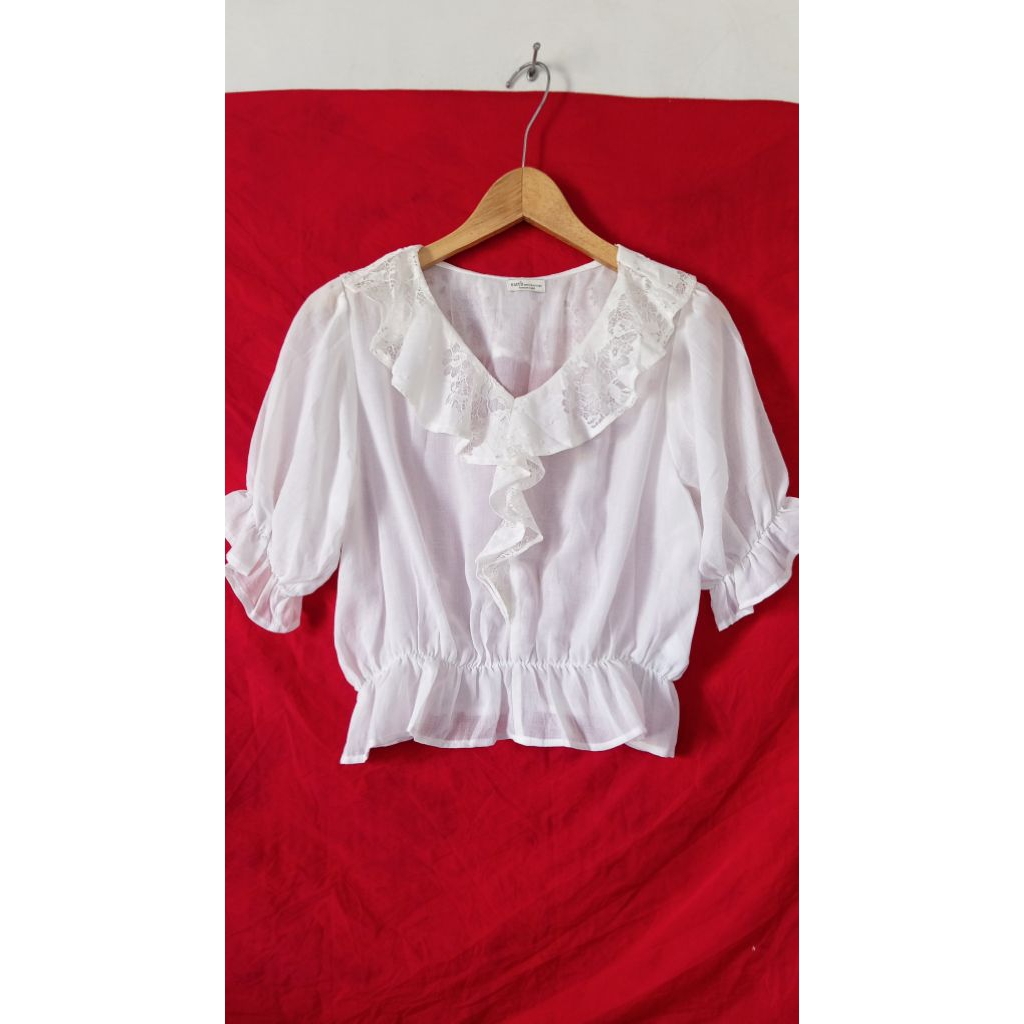Blouse outer ruffle Earth