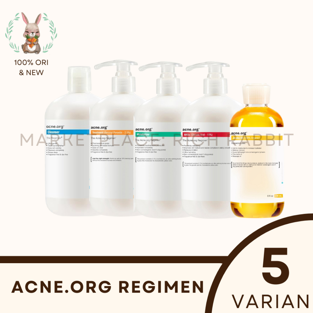 Acne.org Acne Org Cleanser Moisturizer Treatment AHA+ Glycolic Acid Jojoba Oil 472 ML / 16 OZ