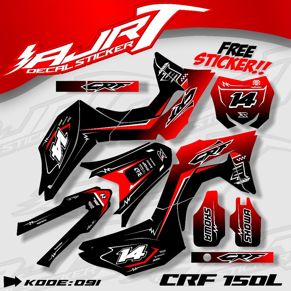 Decal CRF 150L Papan Spakbor RMZ 450/Orian - DECAL CRF 150L FULL BODY