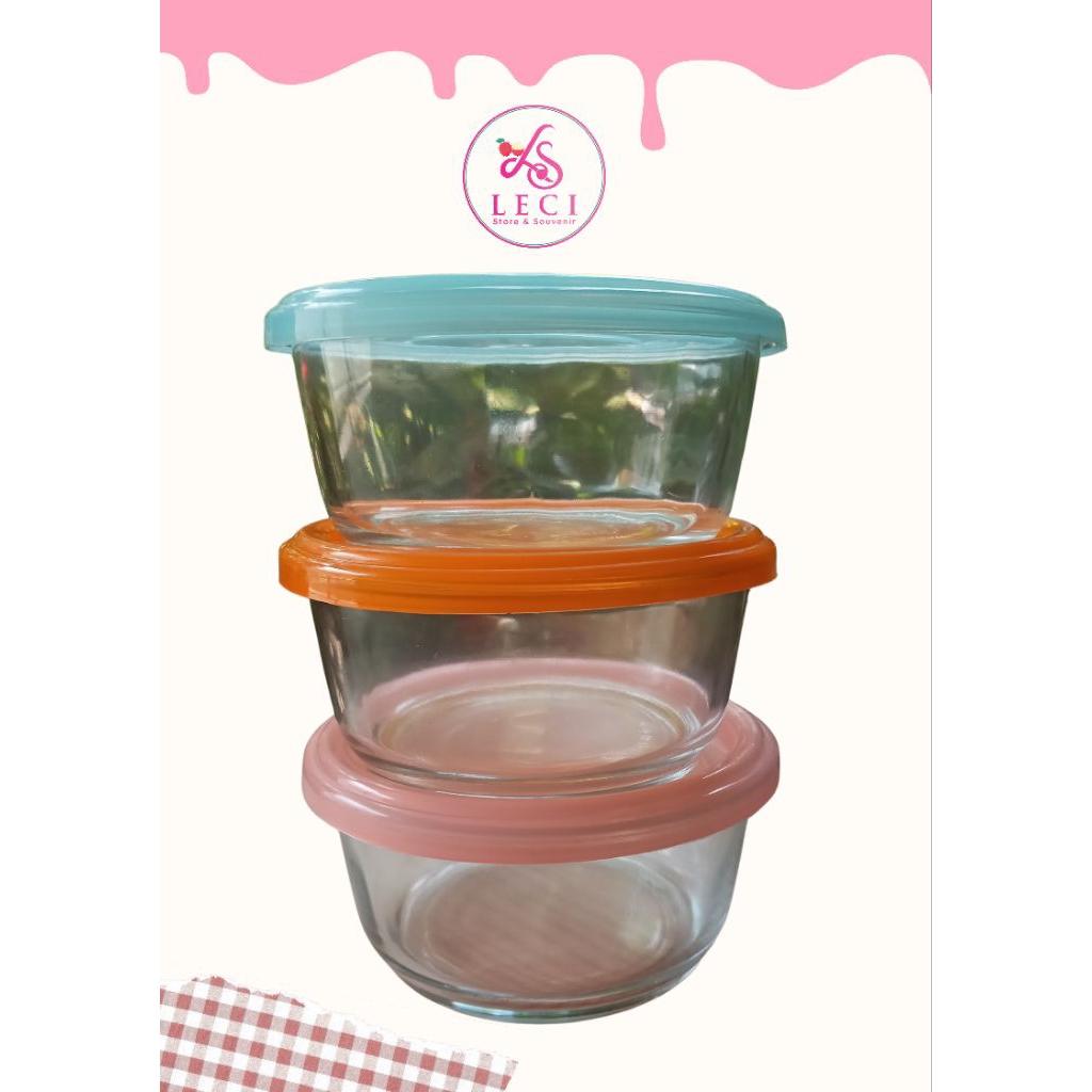 Mangkok Kaca Tutup Mangkok MPASI Wadah Penyimpanan Makanan Food Keep Organizer Mangkuk Kaca Mangkok 