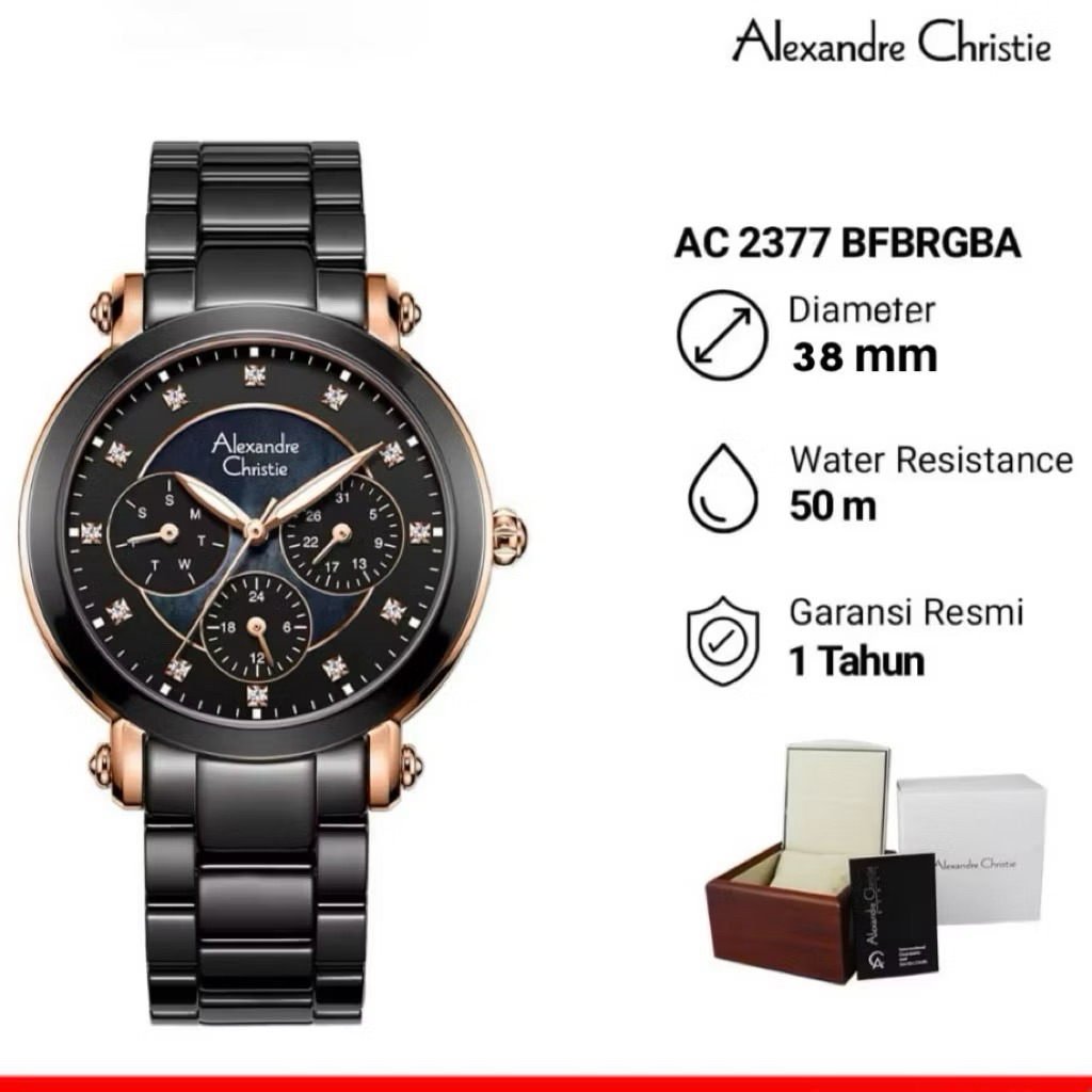 BEST SELLER | Jam Tangan Wanita Alexandre Christie Ceramic 2375 AC2375 / 2377 AC2377 / 2439 AC2439 (