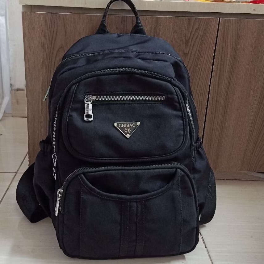 Chibao Tas backpack Ransel Wanita Warna hitam Modis Murah Muat laptop notebook tas kuliah sekolah (P