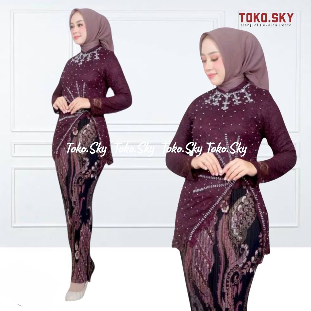 { Toko Sky } Setelan Kebaya Calista/Setelan Kebaya Wisuda/Grosir_kebaya_tanah_abang