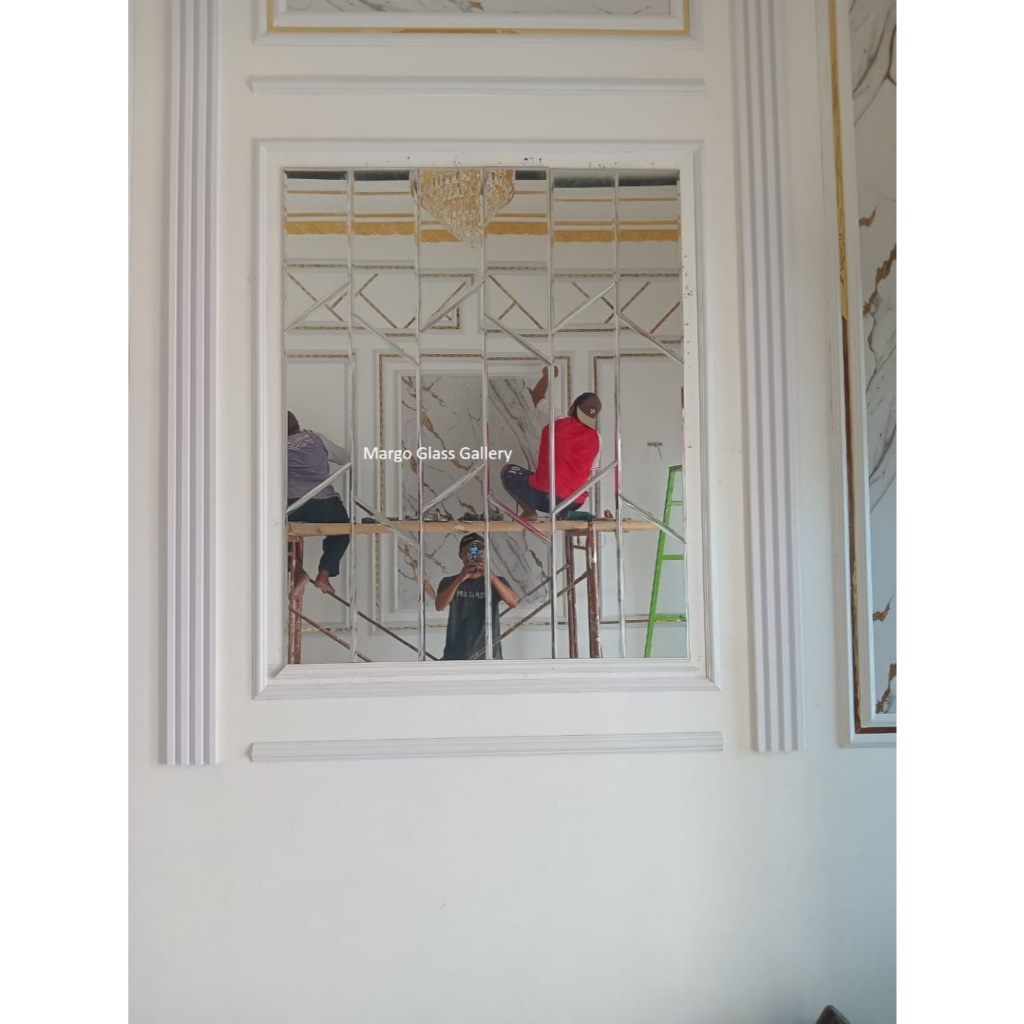 TERBARU Cermin bevel dinding tempel kaca bevel dinding ruang tamu modern