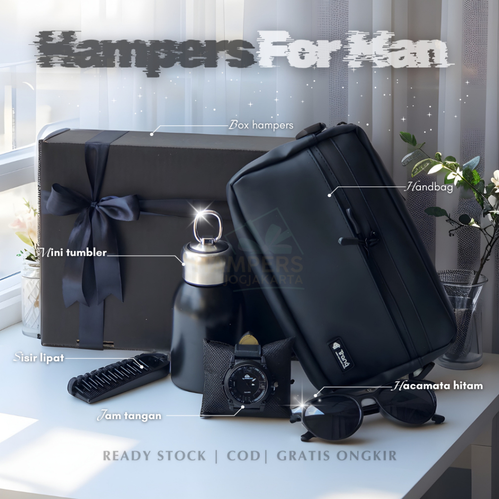Hampers Box Kado Cowok Elegan Eksklusif / Kado Ulang Tahun Cowok / Gift Box untuk Cowok Wisuda