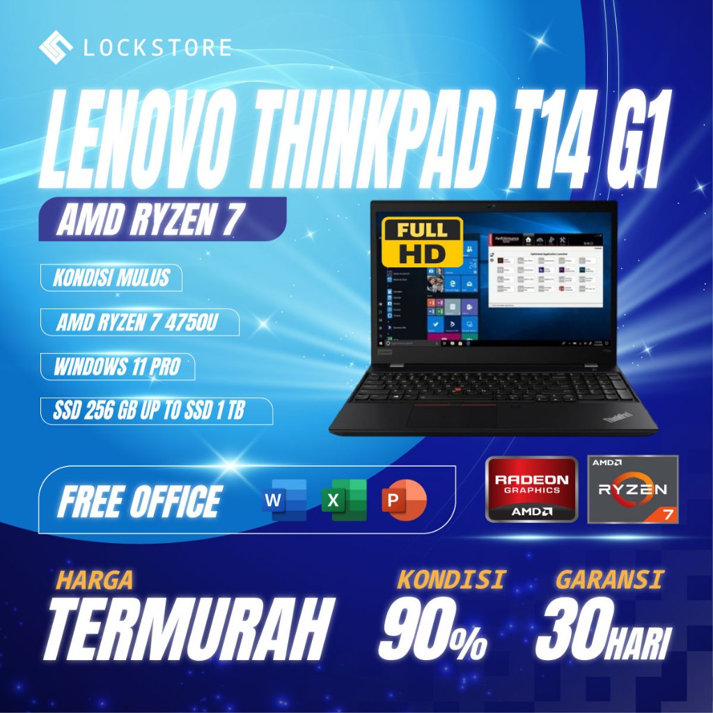 lenovo thinkpad T14 G1 AMD RYZEN 7 PRO 4750 | RAM 32GB | SSD 1TB | FHD WIN 11 PRO