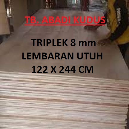 PAPAN KAYU TRIPLEK / PLYWOOD 8mm / MULTIPLEK 8 mm ALBASIA UKURAN UTUH 122 X 244 CM