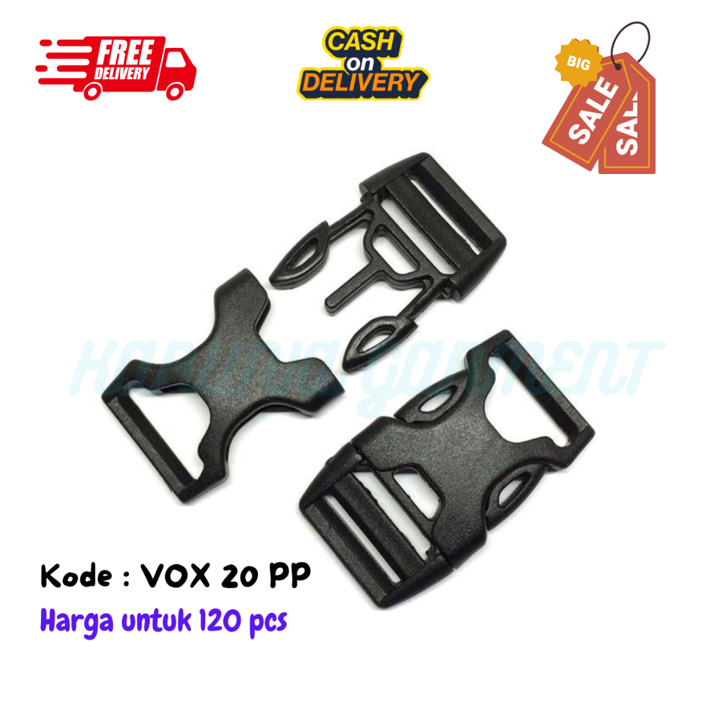 GESPER KLIK SELOT TALI WEBBING TAS 2.0 CM KUNCI SODOK BUCKLE PLASTIK PP HIGH QUALITY