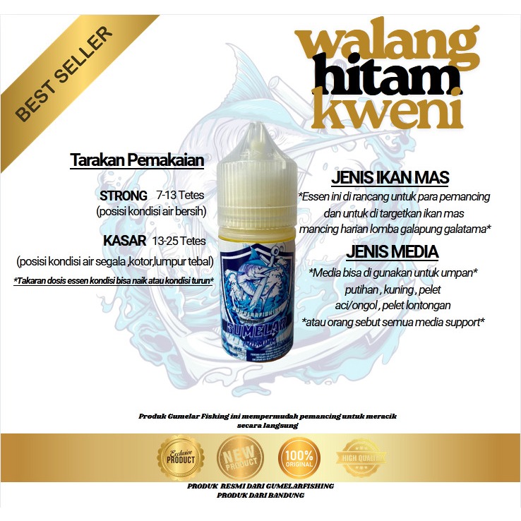 TERGACOR ESSEN IKAN SUPER PREMIUM AROMA WALANG HITAM KWENI KWENI