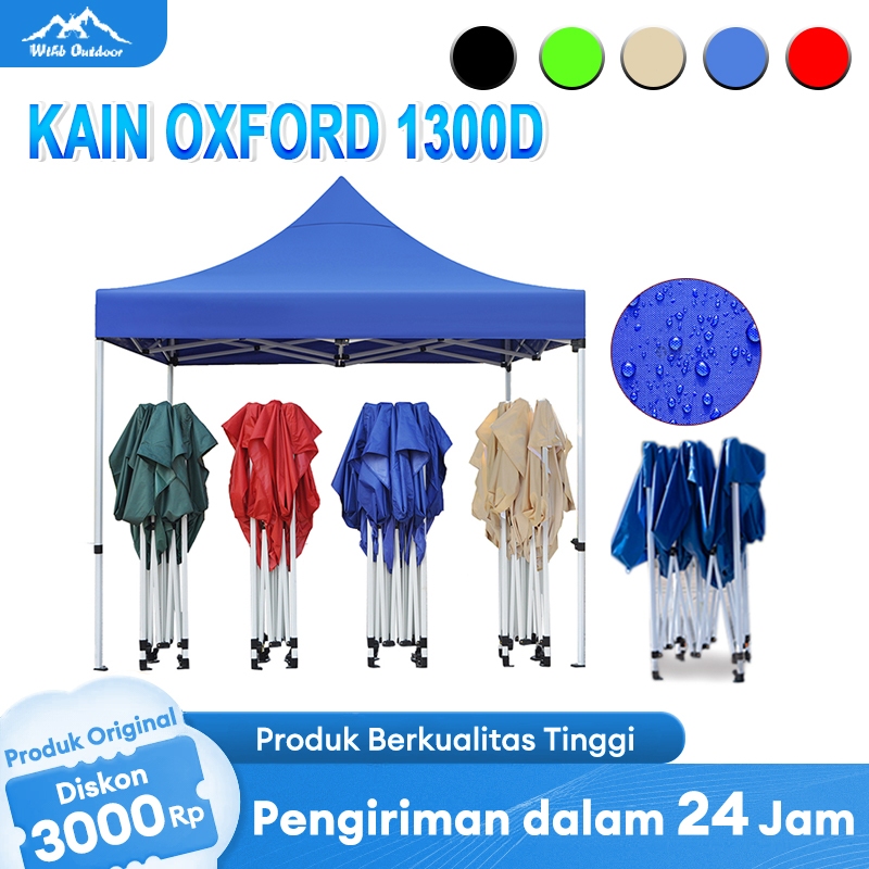 WTHB Outdoor Tenda Jualan 3x3 Tenda Lipat 1300D tenda jualan full set 2x2 Tenda Bazar Outdoor