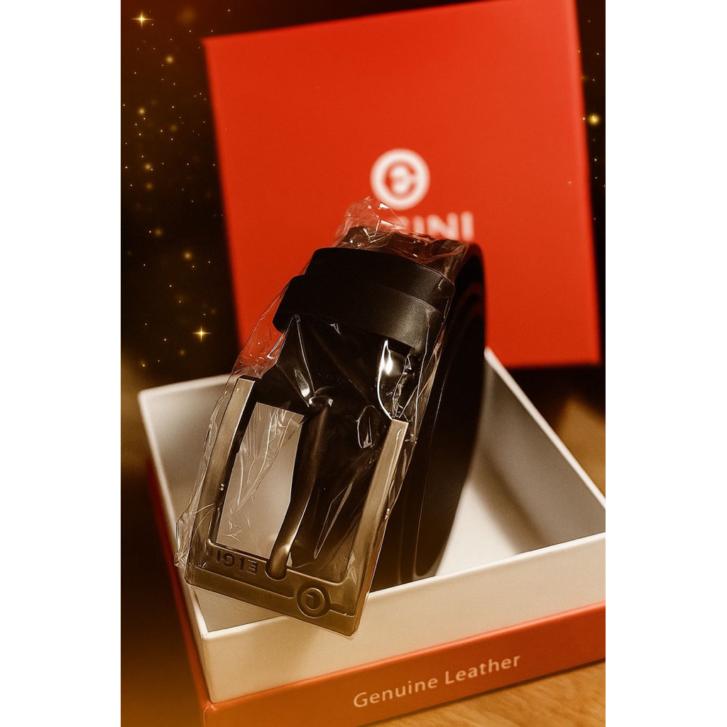 tali pinggang elgini pria kulit original warna hitam