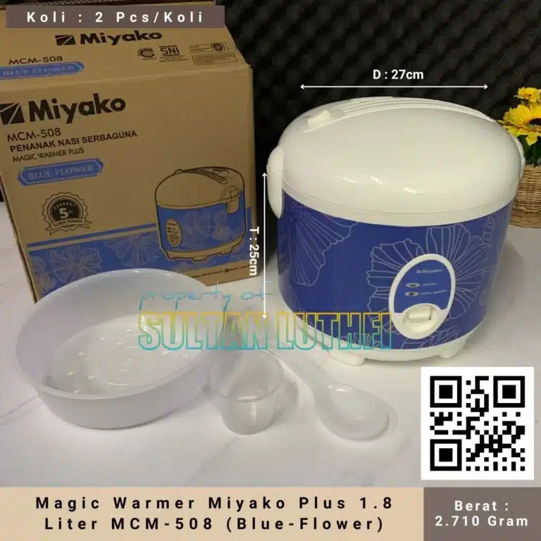 Magic Warmer Miyako Plus 1.8 Liter MCM-508 (Blue Flower)