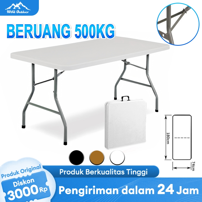 WTHB Outdoor Meja Lipat outdoor Panjang Serbaguna meja Portable Meja Makan Meja Laptop Serbaguna