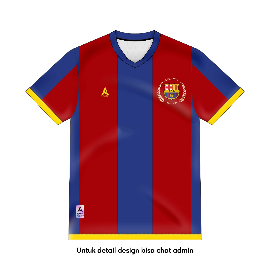 ATHLETIC SPORTWEAR - Jersey Vintage Bola Fantasy Barcelona Home 2007-08 Fullprinting Casual - Atasan