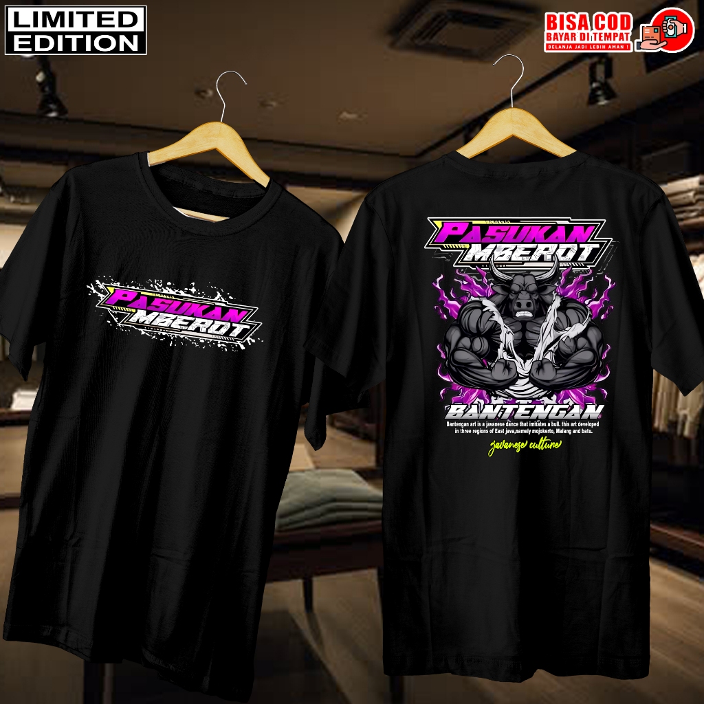 KAOS DISTRO HITAM JEPANG | BAJU KAOS PRIA WANITA | KAOS JEPANG BANTENGAN UNGU| DISTRO KAOS PRIA WANI