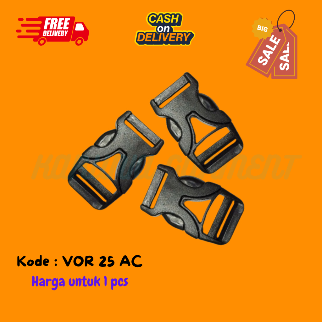 GESPER KLIK 2.5 CM SELOT TALI WEBBING TAS KUNCI SODOK BUCKLE PLASTIK ASETAL MIX MEDIUM QUALITY