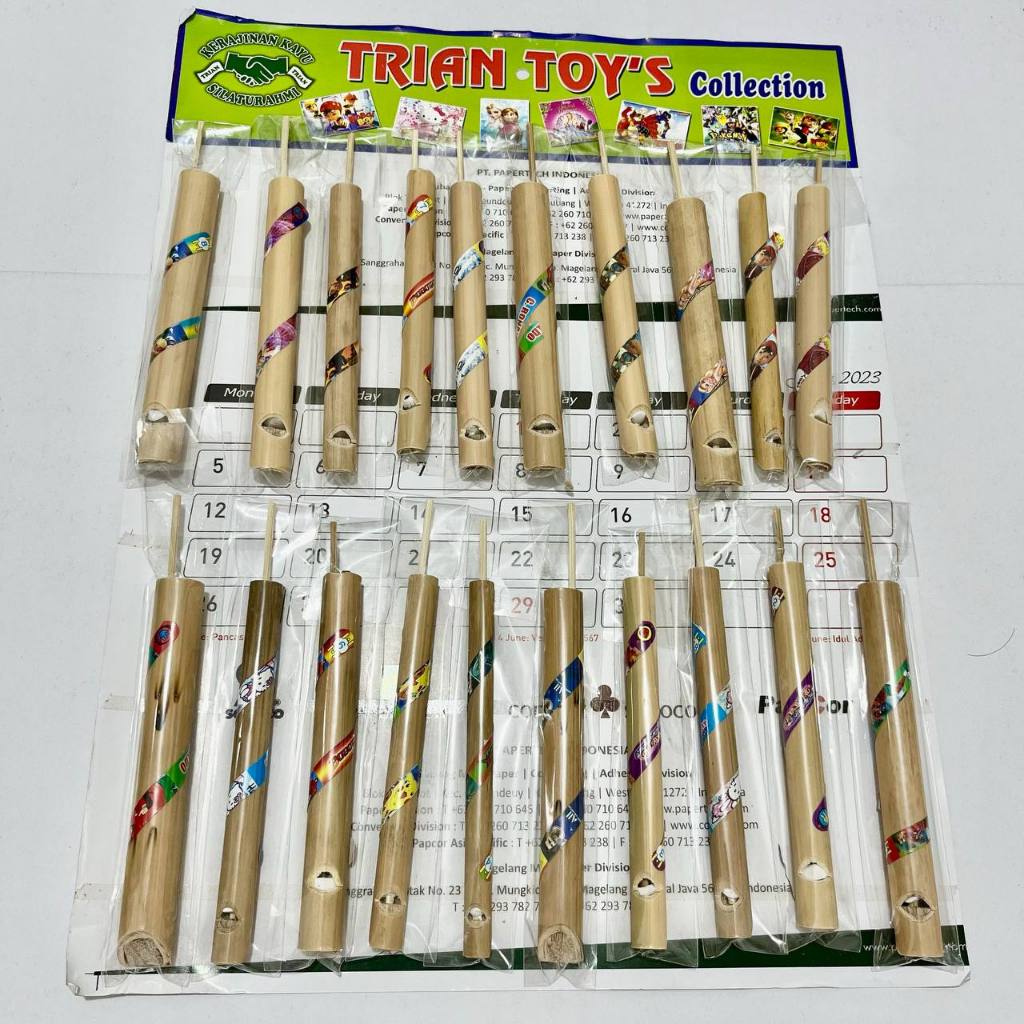 Mainan Suling Bambu Suara Burung LEMBARAN 20 Pcs