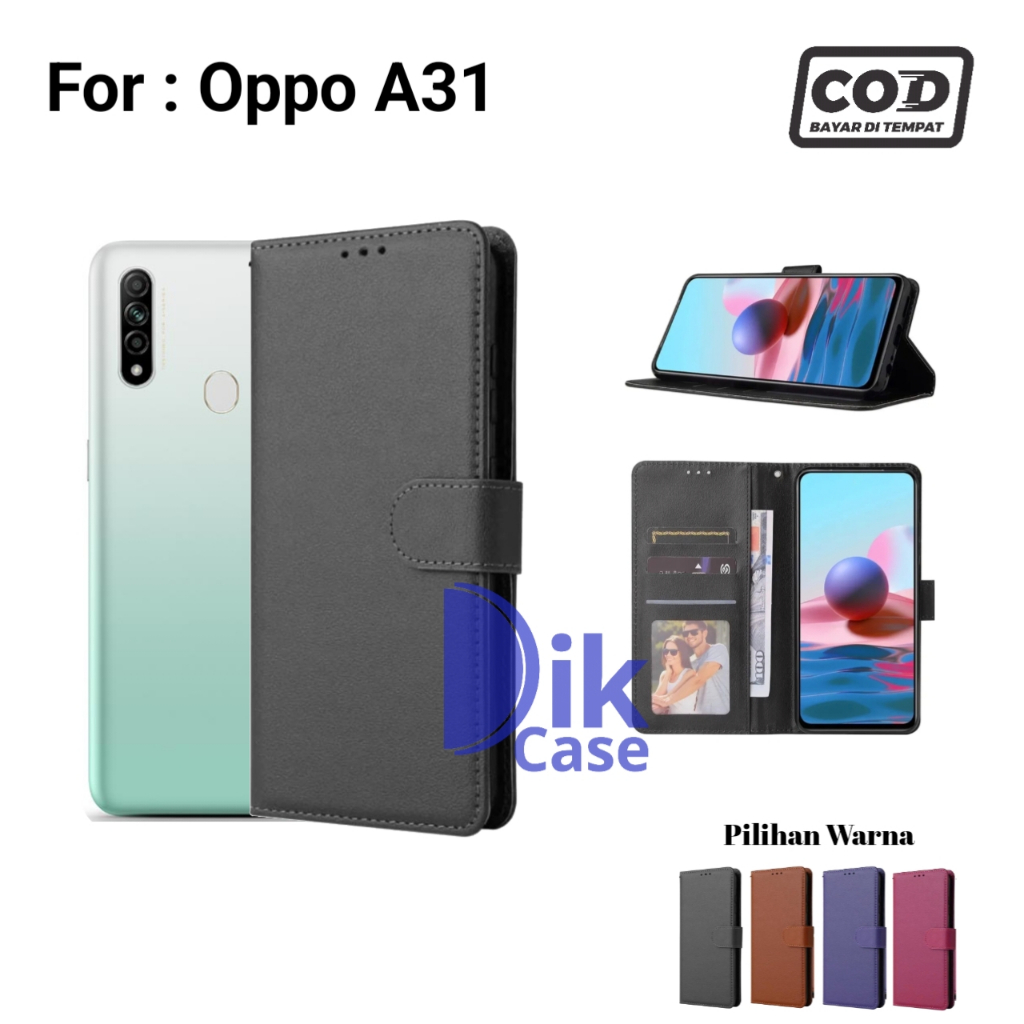 Flip Case For Oppo A31 Casing Dompet Kulit Buka Tutup Plus Tali Cover / case Oppo A31 / Casing Oppo 