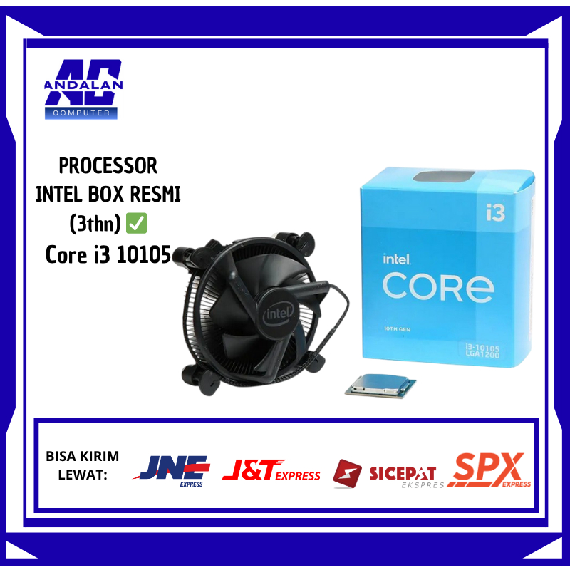Processor Core INTEL  I3 10105 GEN 10 LGA-1200  Box Resmi 3 Tahun