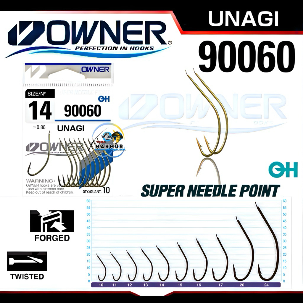 Hook/Kail Owner Unagi 90060 Made in Japan | Super Tajam