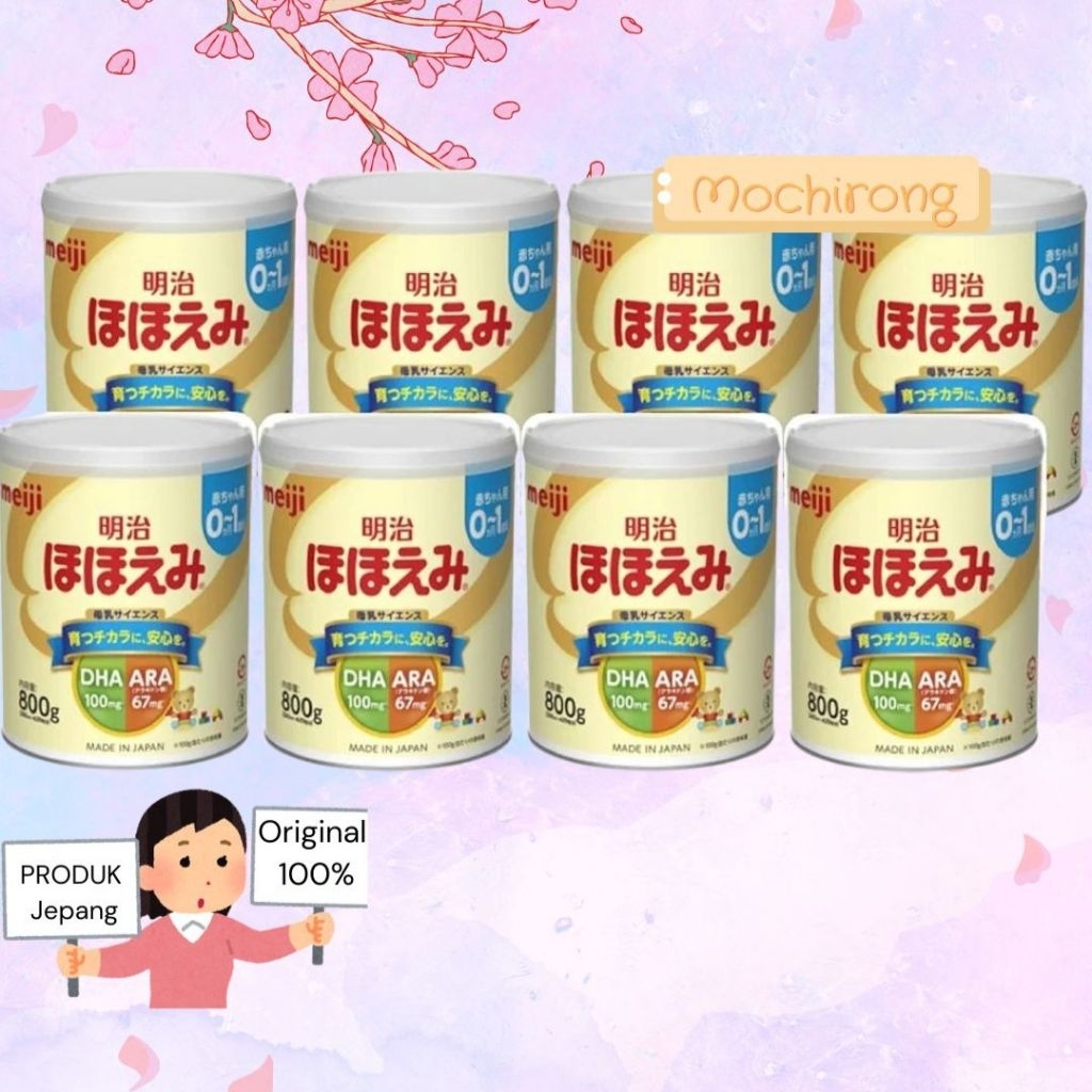 Meiji Hohoemi 0-1 Tahun Paket 8 Kaleng Susu Formula Jepang