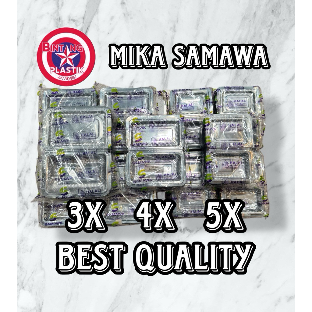 Mika Plastik 3X 4X 5X SAMAWA by MEGA GROUP utk Kue / Nasi Kuning / Kurma Tebal Halal Ekonomis isi 10
