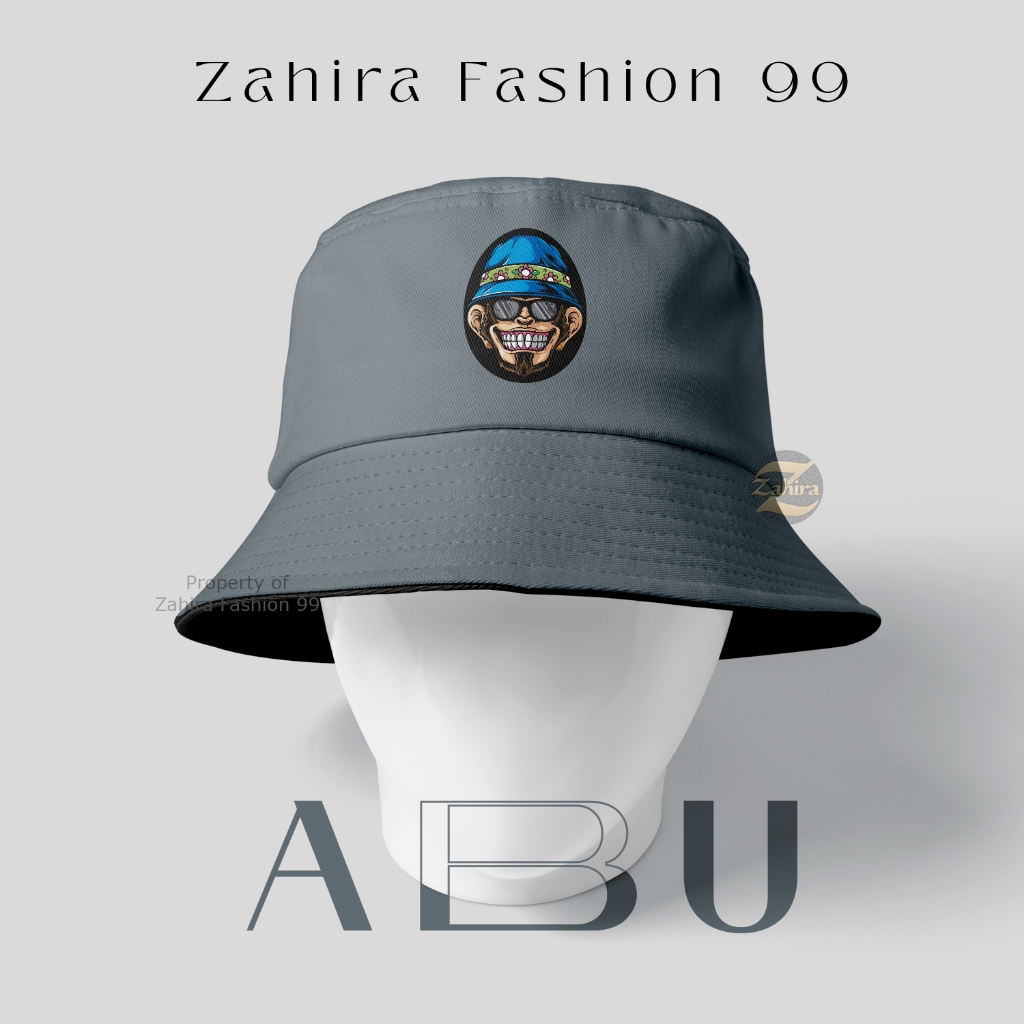 Topi Bucket Logo Monkey Dewasa Unisex: Topi Logo Unik Keren