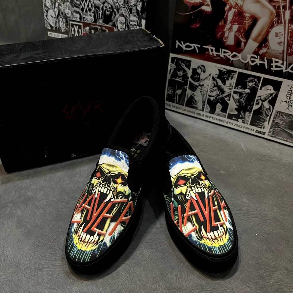 Shoes / Sepatu Band Official DC X SLAYER MANUAL SLIP ON Original
