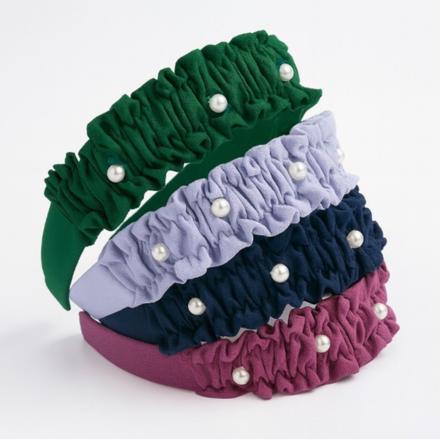 Bando Nagita Bandana Mutiara Bando Scrunchie Mutiara Korea Style Headband Bando Viral Gaya Korea